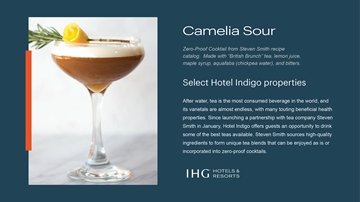 Drinkcard camelia sour at hotel indigo properties