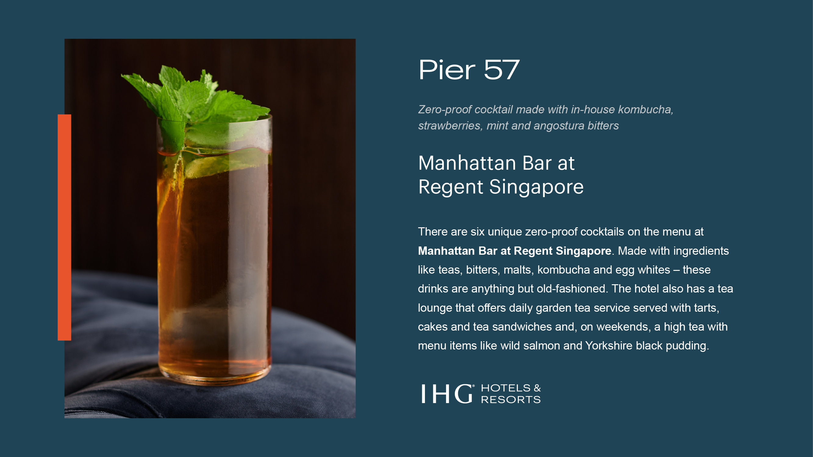Drinkcard pier57 at manhattan bar regent singapore