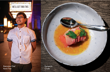Chef kevin tien and kampachi crudo