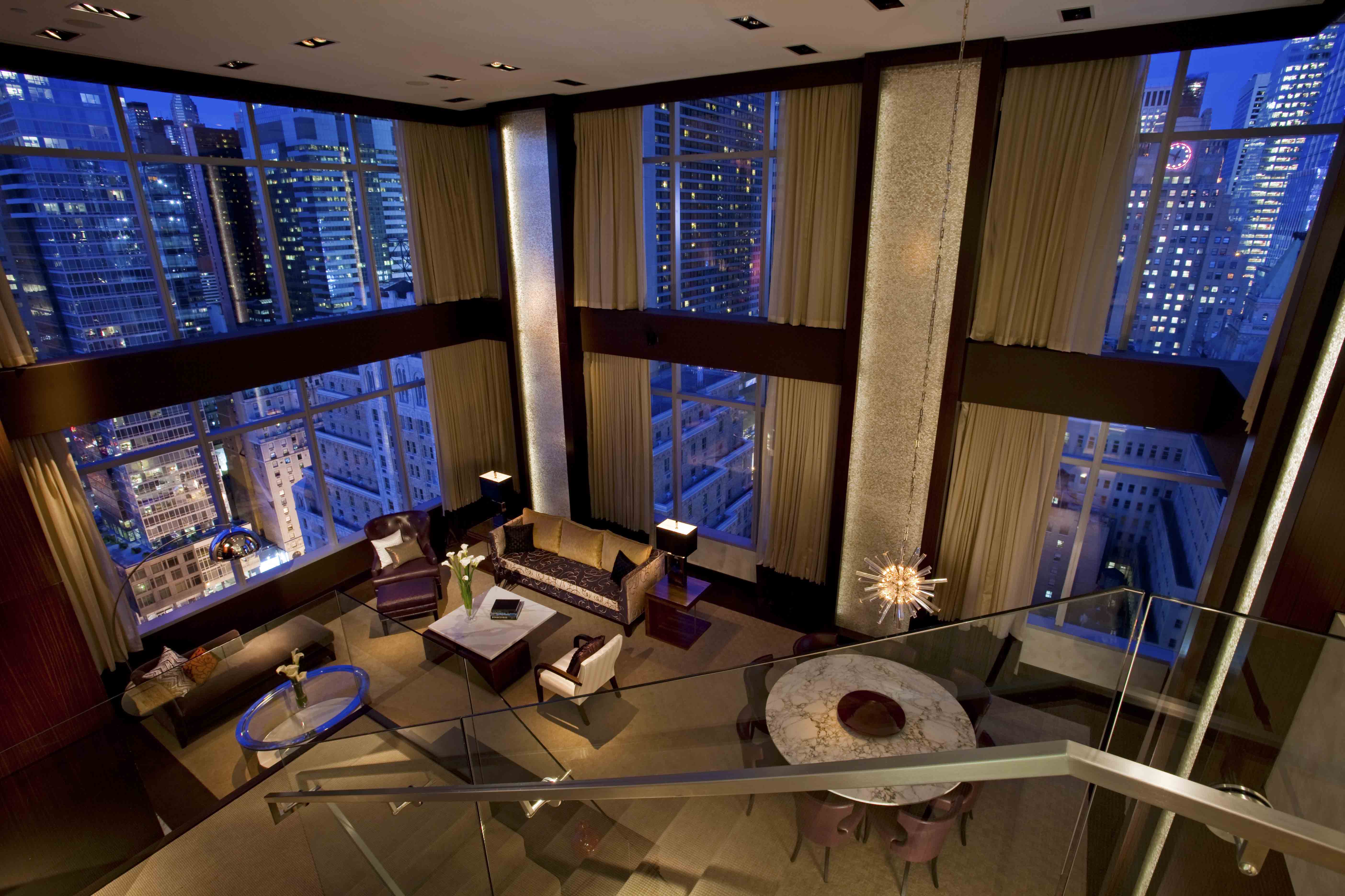 The penthouse suite at intercontinental new york times square which was once the office of juan trip