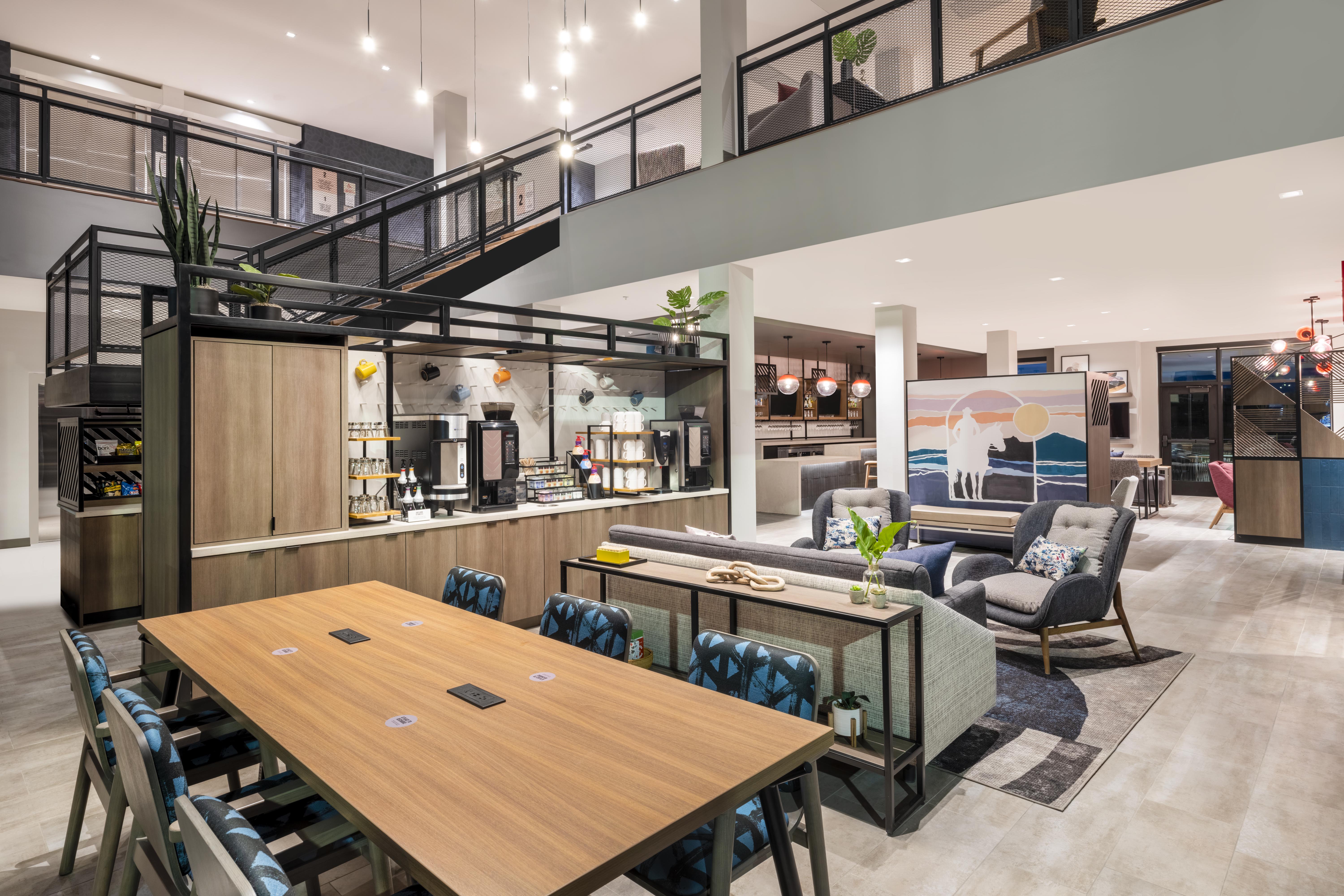 Atwell Suites lobby and beverage station
