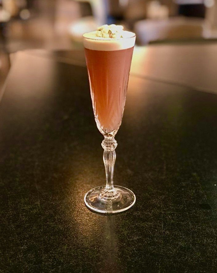 An InterContinental Marseille twist on the French 75, this adaptation is crafted using The Botanist Gin combined with lemon juice, black currant cream, egg white and Champagne. Available from the Capian Bar at InterContinental Marseille