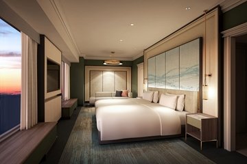 IHG royal hotel osaka vignette rendering - guest room_night