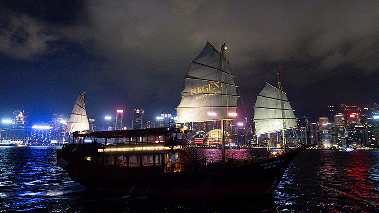 A show stopping event marking the return of Regent to Hong Kong’s Victoria Harbour