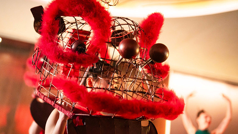 contemporary adaptation of the traditional lion dance