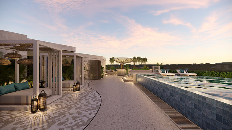 Rendering of InterContinental Guayaquil rooftop