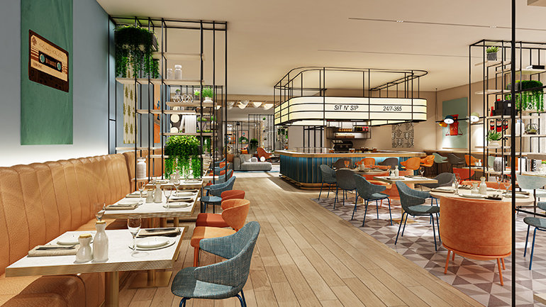 Design Rendering of Holiday Inn Express Generation 5 EXPRESS Café & Bar