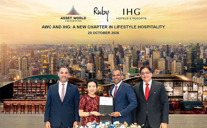 Souffian Zaeraoui, Chief Hospitality Group Officer, Asset World Corp Public Company Limited, Mrs. Wallapa Traisorat, Chief Executive Officer and President of Asset World Corp Public Company Limited, Rajit Sukumaran, SVP & Managing Director, East Asia & Pacific, IHG Hotels & Resorts, Vivek Bhalla, Managing Director for South East Asia and Korea at IHG Hotels & Resorts
