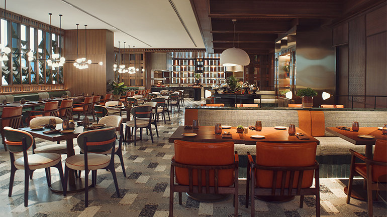 (L-R): The Living Room, One Bedroom Naluria Suite, and Tuai + Till all-day-dining